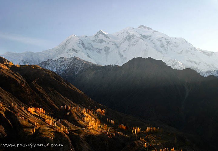 IN THE MORNING LIGHT AT RAKAPOSHI MOUNTAIN IN HUNZA VALLEY