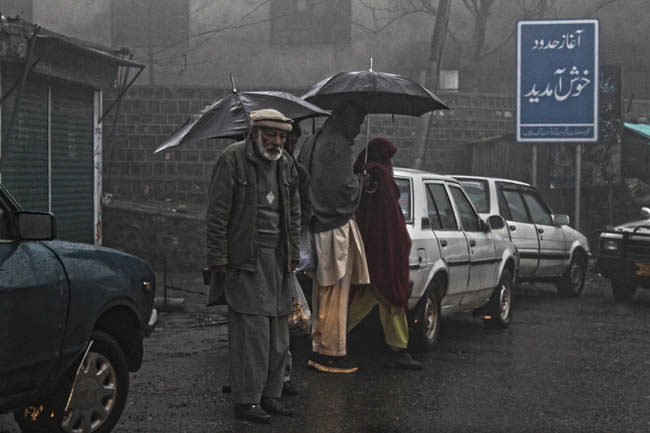 Life In The Rain On A Bus Stop In A Hill Station