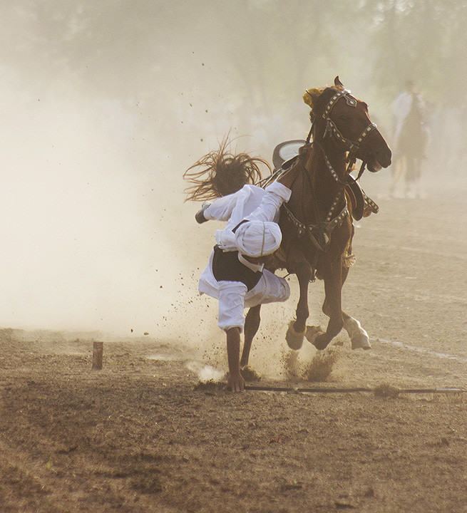 Falling Is A Part Of The Great Game Of Tent Pegging
