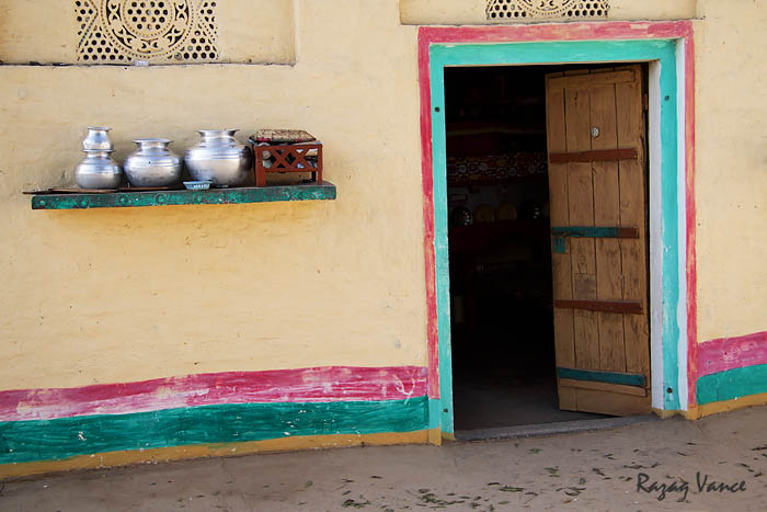 Decorated And Painted Walls Of Mud Houses In Remote Villages Of Punjab Pakistan