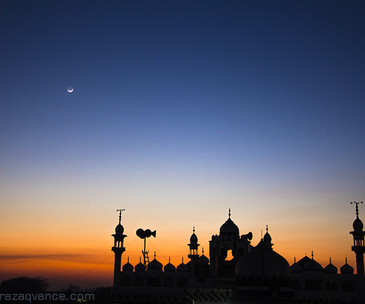 Beauty of Rising Moon at dusk in Winter