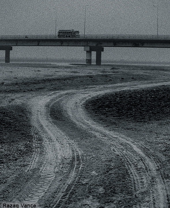 An Old Bridge on River Ravi in a Winter Evening